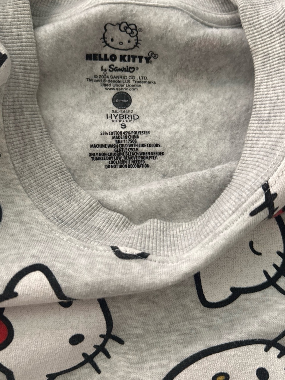 Hello Kitty WOMENS Gray Graphic Sweatshirt